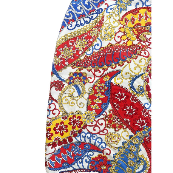 Talbots Skirt Canvas Pencil Plus Size 18W Paisley Stretch Office Knee Length - Picture 2 of 9